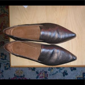 Genuine Leather Silver/bronze Frye Flats